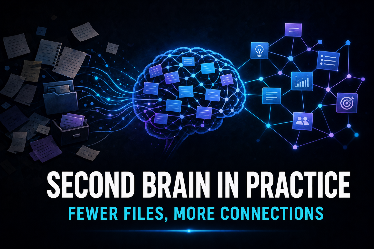 Second brain in practice: fewer files, more connections