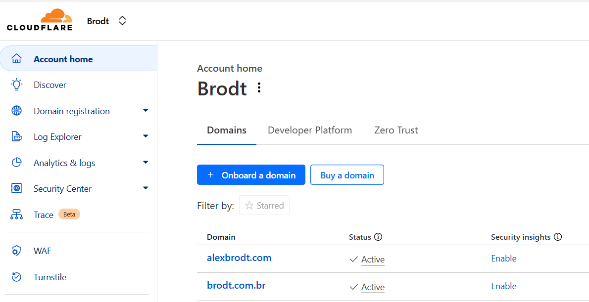 Adicionando ou criando domínio na Cloudflare