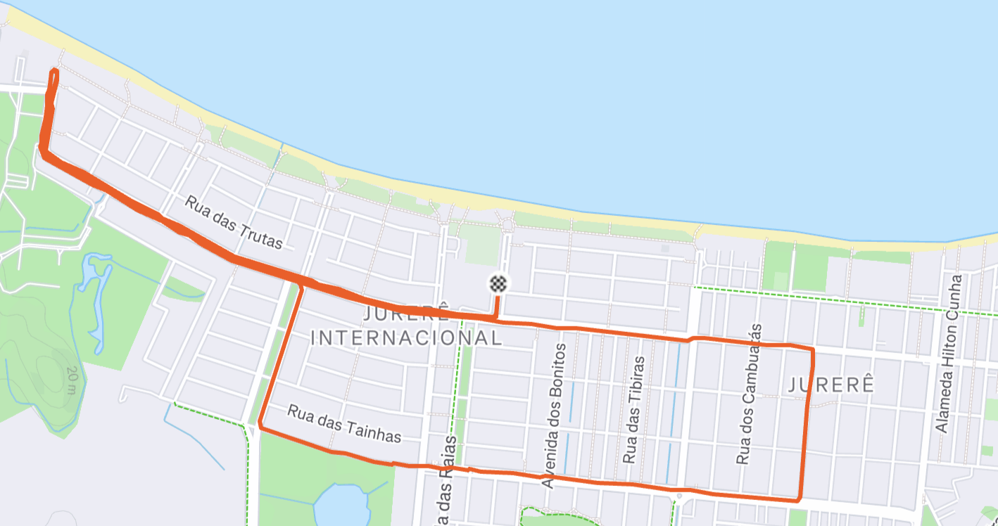 Mapa da Maratona de Jurerê 2025